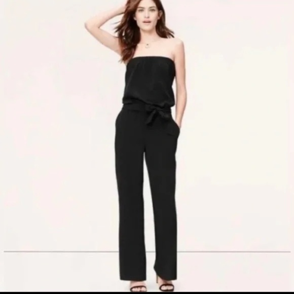 LOFT Pants - Ann Taylor LOFT Black Romper Jumpsuit Size Small